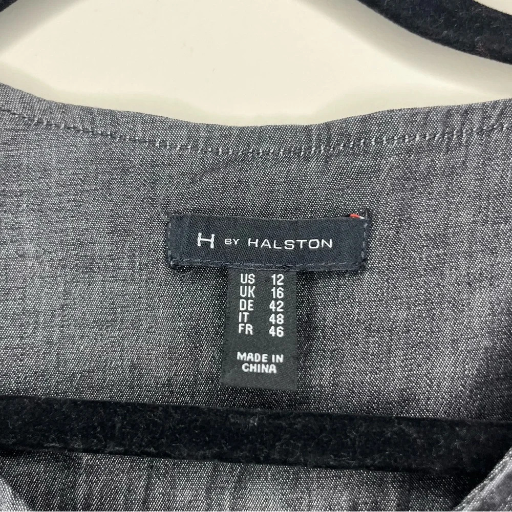 H BY HALSTON Lyocell Cotton Blend Zip Up Moto Style Lightweight Layering Jacket - Picture 5 of 9